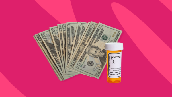 Several $20 bills with a prescription bottle: Trelegy Ellipta patient assistance program: Eligibility & more